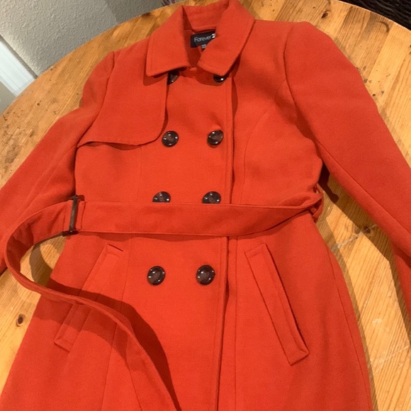 Forever 21 - NWOT Women’s Orange Peacoat - Size Medium - Picture 1 of 6